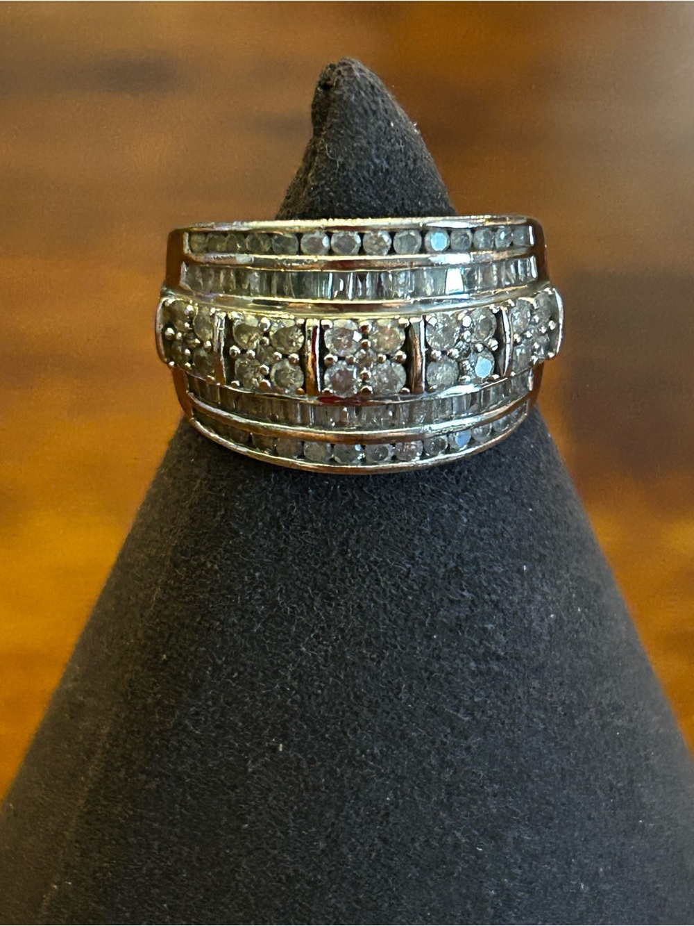 Ross-Simons 2.00ctw Baguette & Round Diamond 925 Silver Multi-Row Ring Size 10 - Picture 13 of 16